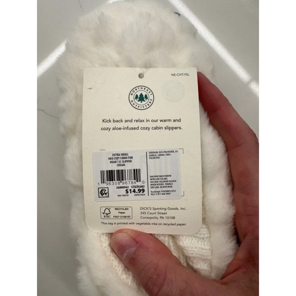 Northeast‎ outfitters Neo cozy, cabin slippers in cream XS youth